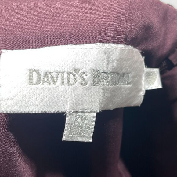 David's Bridal Dress Women 20W Garnet Lace Overlay Elbow Sleeve Cocktail NWT - Picture 15 of 16